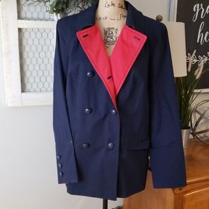 Talbots lightweight blue and red jacket size XL